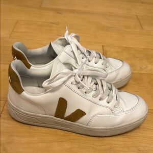 Veja Women's White and Tan Sneakers